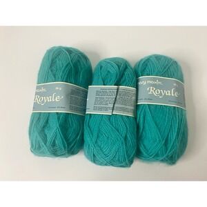 Mary Maxim Teal Yarn Royale 3 Skeins Acrylic Mohair Knit 50g